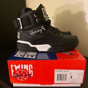 Patrick Ewings 33 Hi Black Leather/White OG